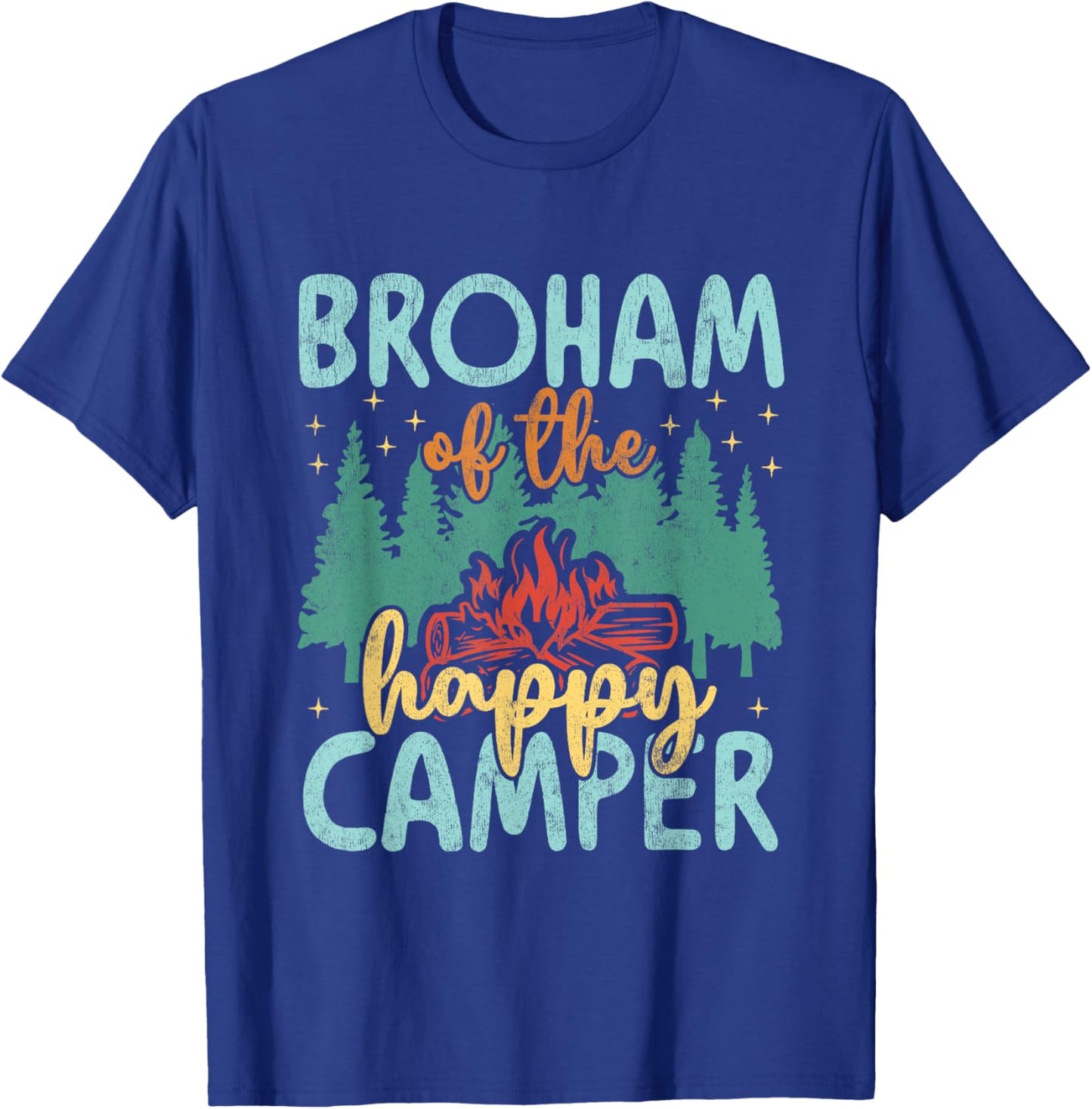 Broham of Happy Camper 1st Birthday Party Retro Broham T-Shirt - T-Shirt | Royal