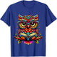 Owl with Glasses and Book Reading T-Shirt - T-Shirt | Royal
