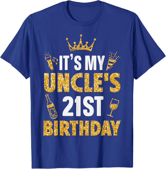 Uncle It's My Uncle's 21st Birthday 2004 21 Years Old T-Shirt - T-Shirt | Royal