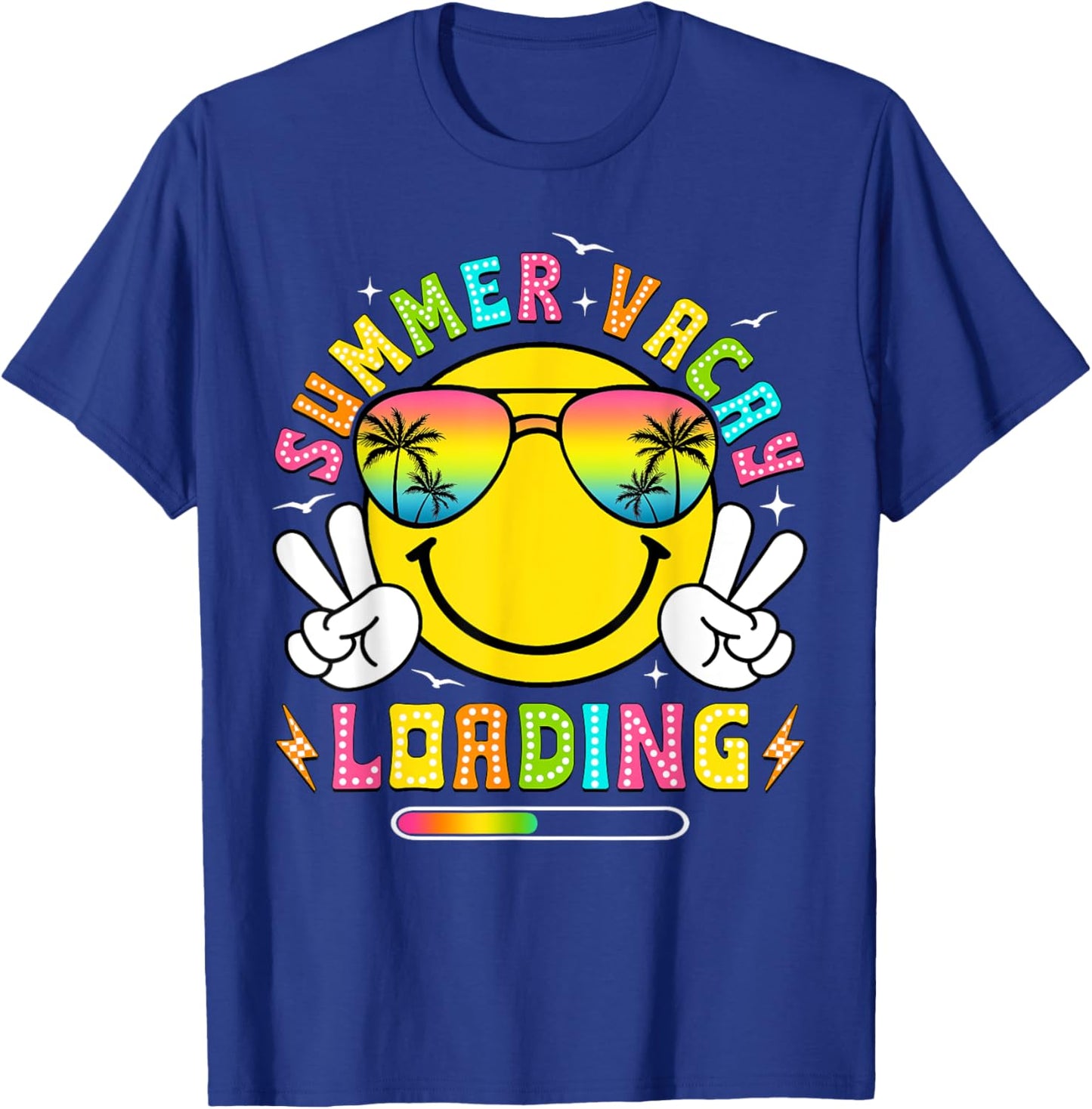 Summer Vacay Loading End Of School Year Summer Teacher Kids T-Shirt - T-Shirt | Royal