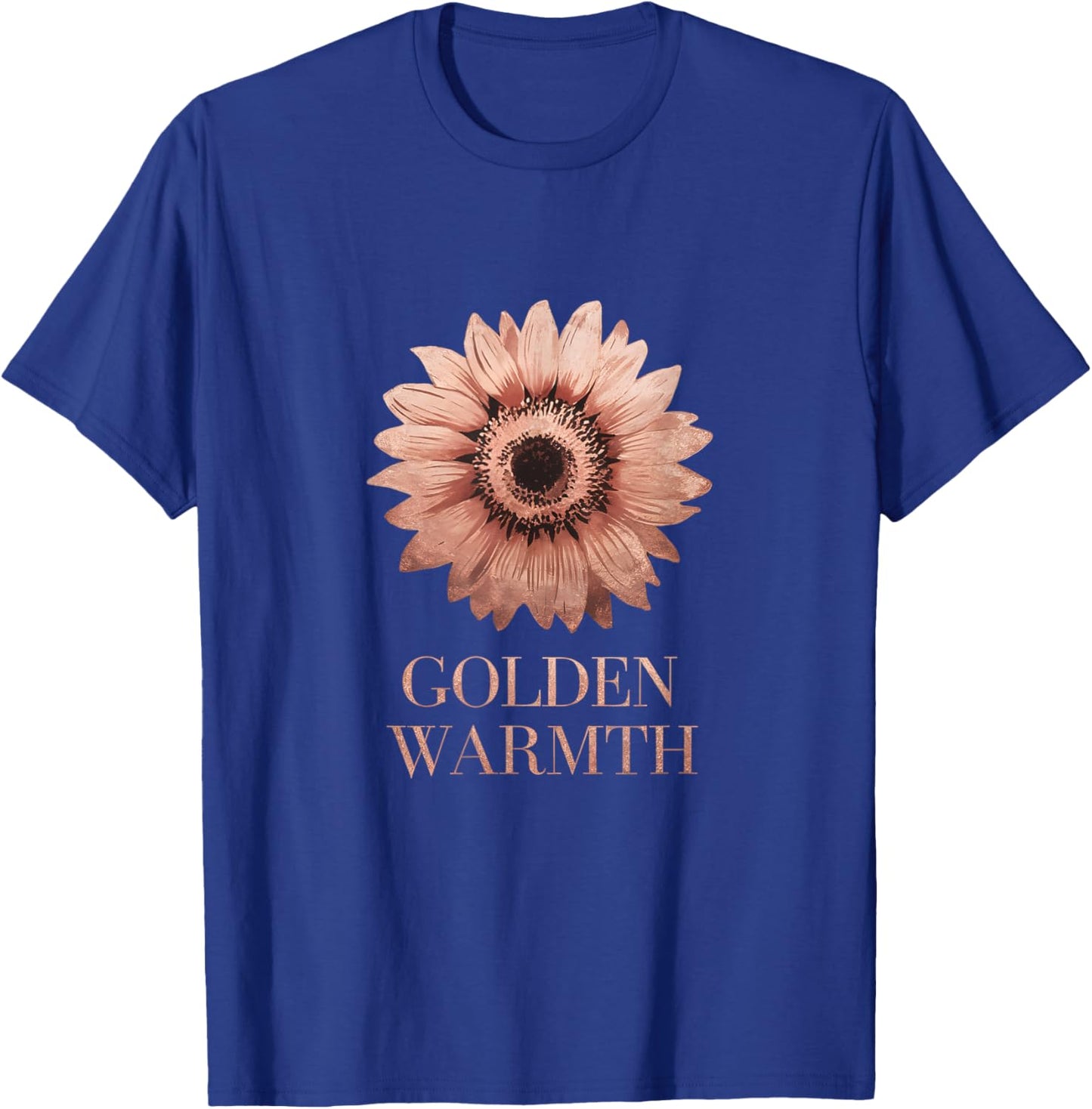 Watercolor Floral Golden Warmth Rose-Gold Sunflower Art T-Shirt - T-Shirt | Royal