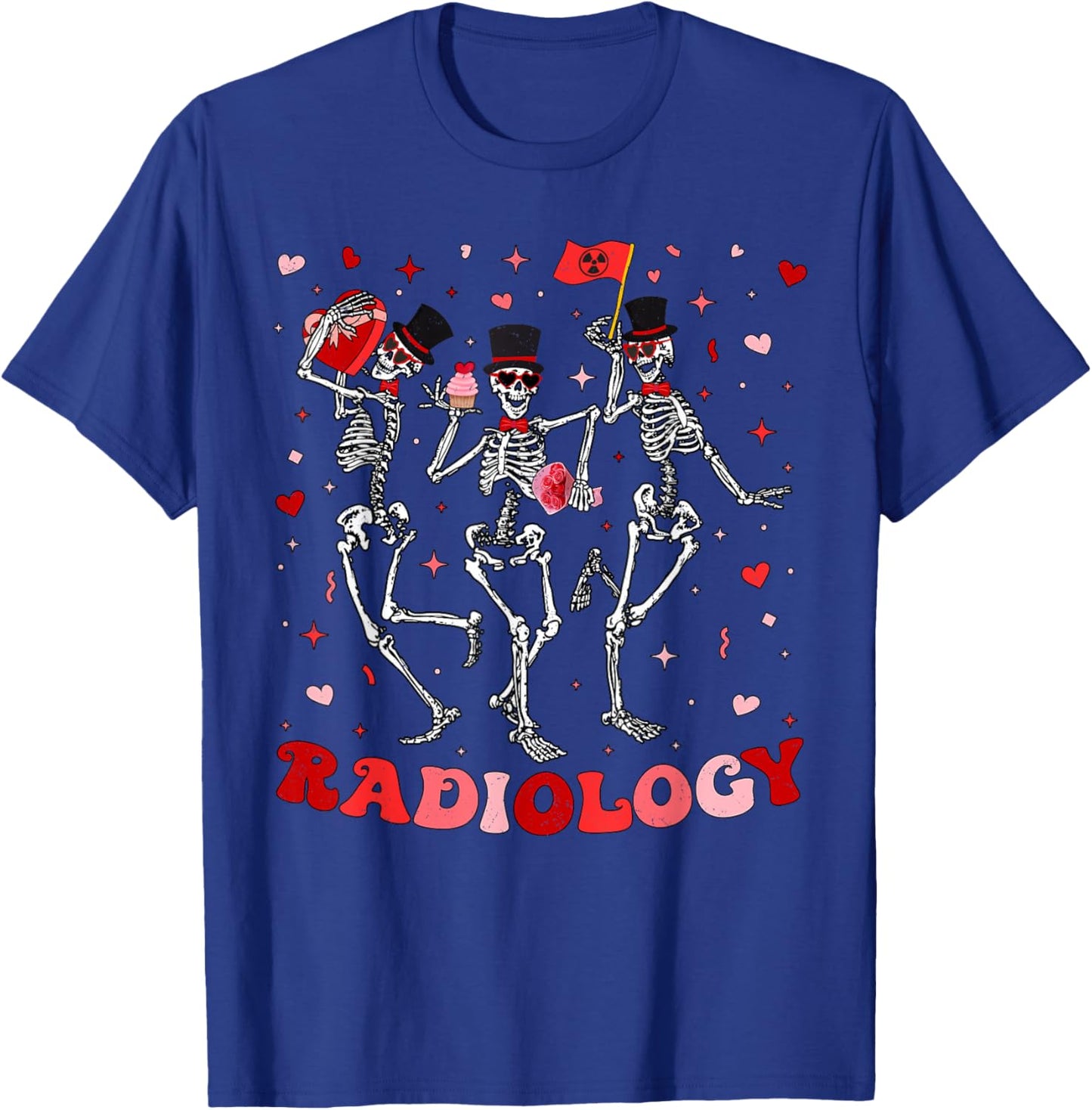 Dancing Skeleton Radiology Valentines RAD Tech X-ray Tech T-Shirt - T-Shirt | Royal