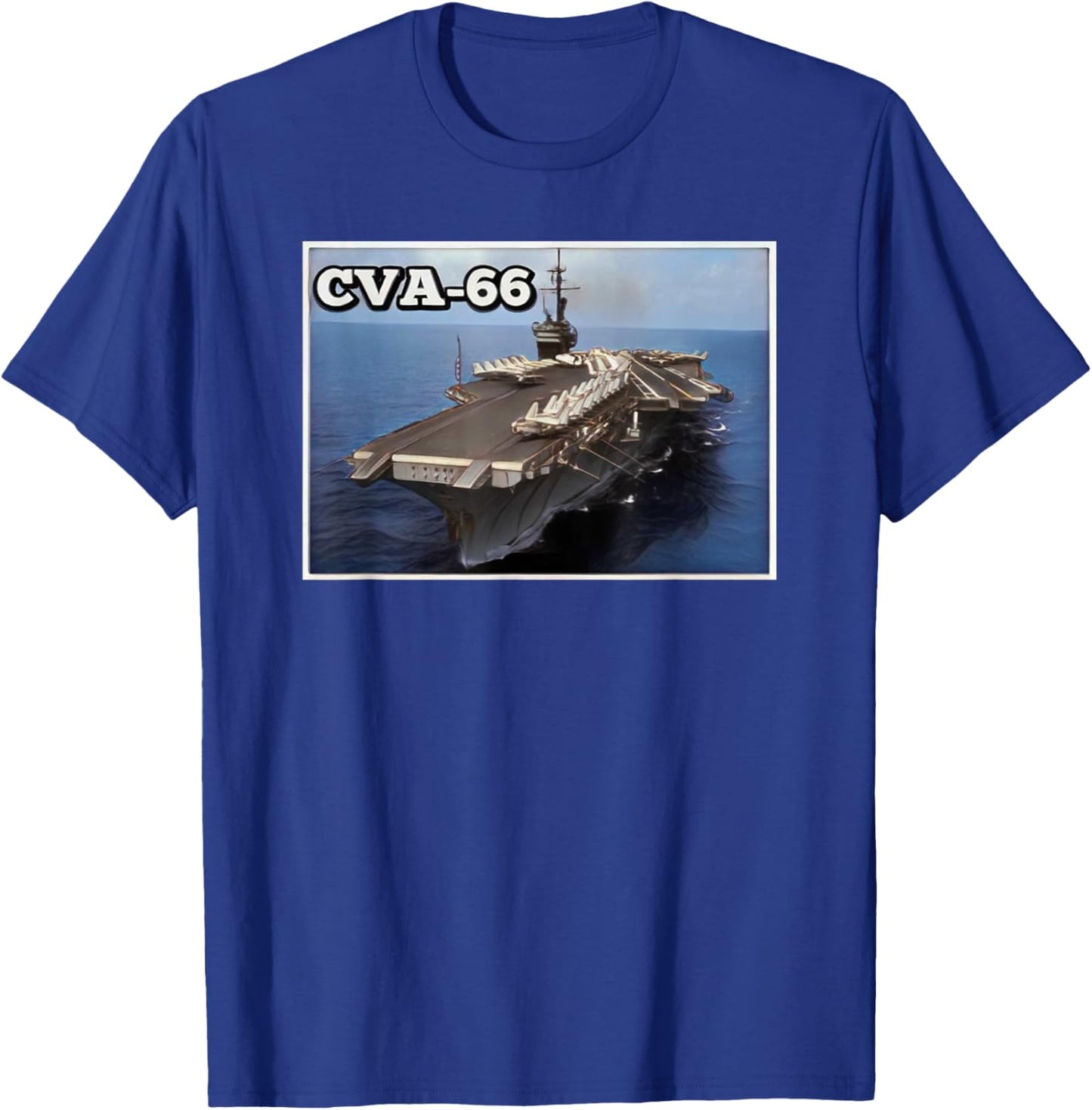 Aircraft Carrier USS America CVA-66 Father's Day Grandpa Dad T-Shirt - T-Shirt | Royal