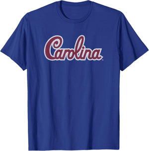 South Carolina Gamecocks Retro Cursive Black Licensed T-Shirt - T-Shirt | Royal