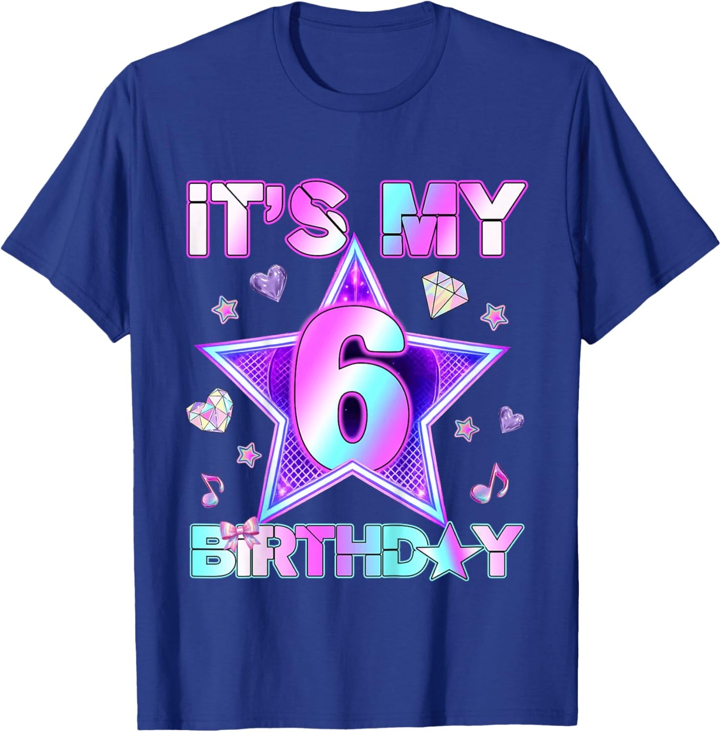 6 Years Old Birthday Kpop Kids Toddler 6th Birthday Girl T-Shirt - T-Shirt | Royal
