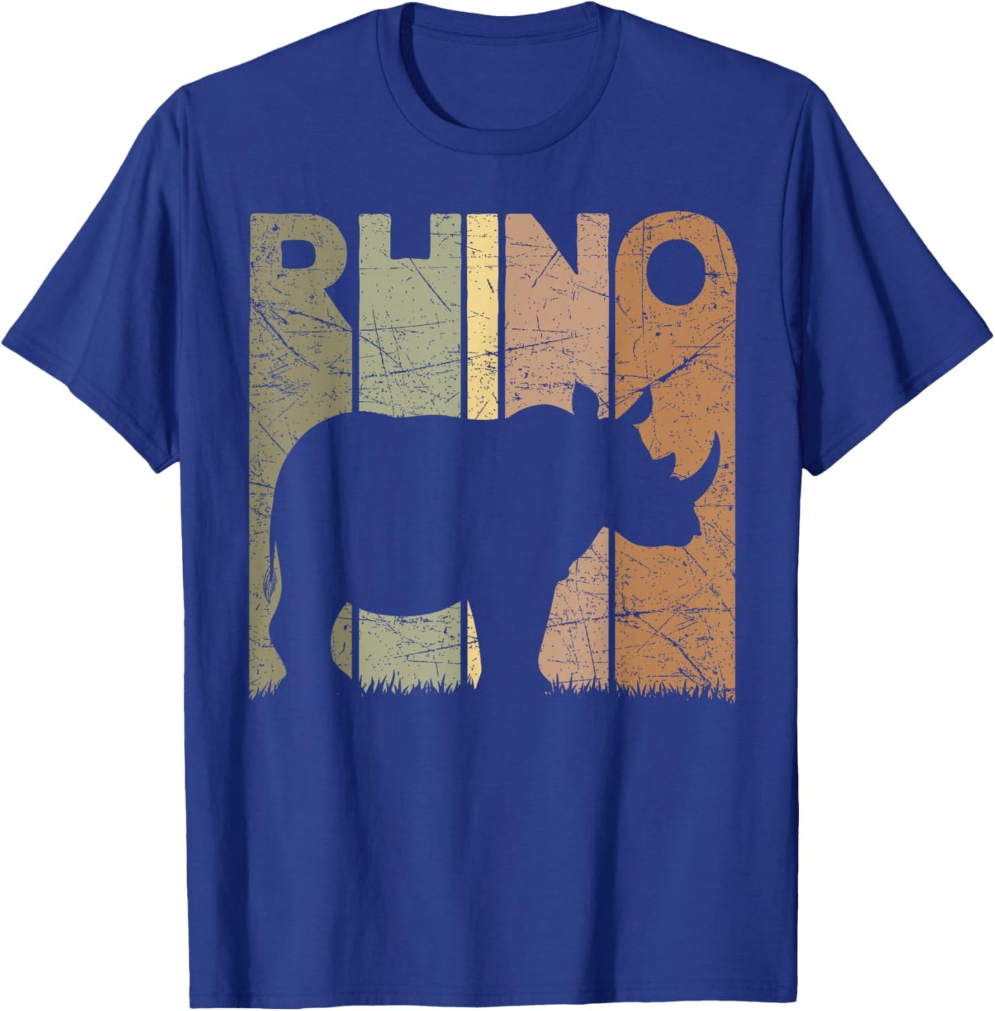 Rhino Vintage Rhinoceros Zookeeper Retro Safari T-Shirt - T-Shirt | Royal