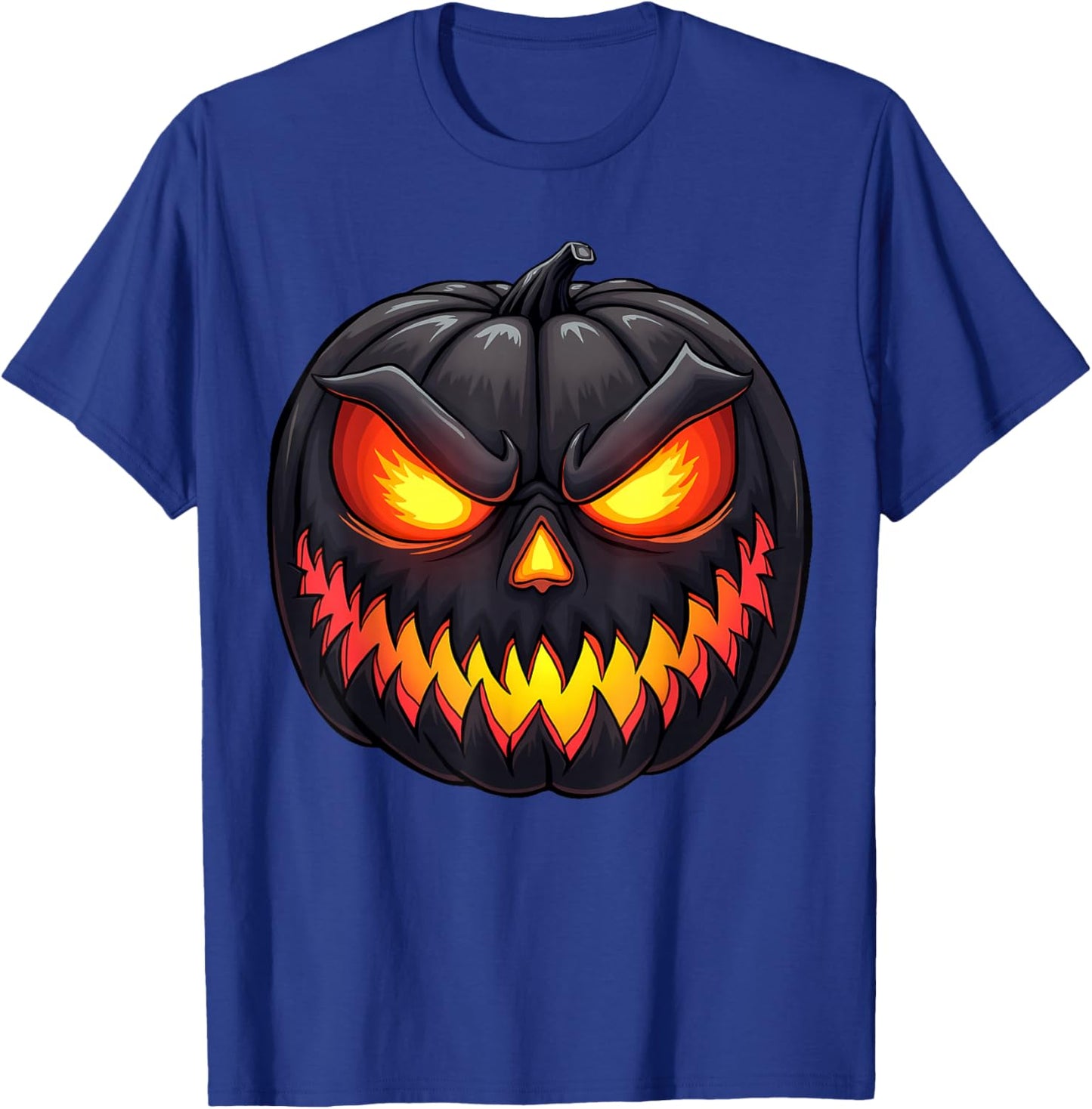 Scary Jack O Lantern Creepy Pumpkin Face Halloween Costume T-Shirt - T-Shirt | Royal