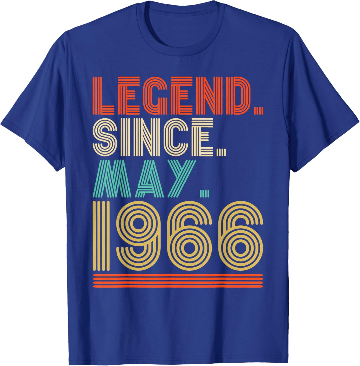 Retro 60 Years Old Legend Since May 1966 60th Birthday T-Shirt - T-Shirt | Royal