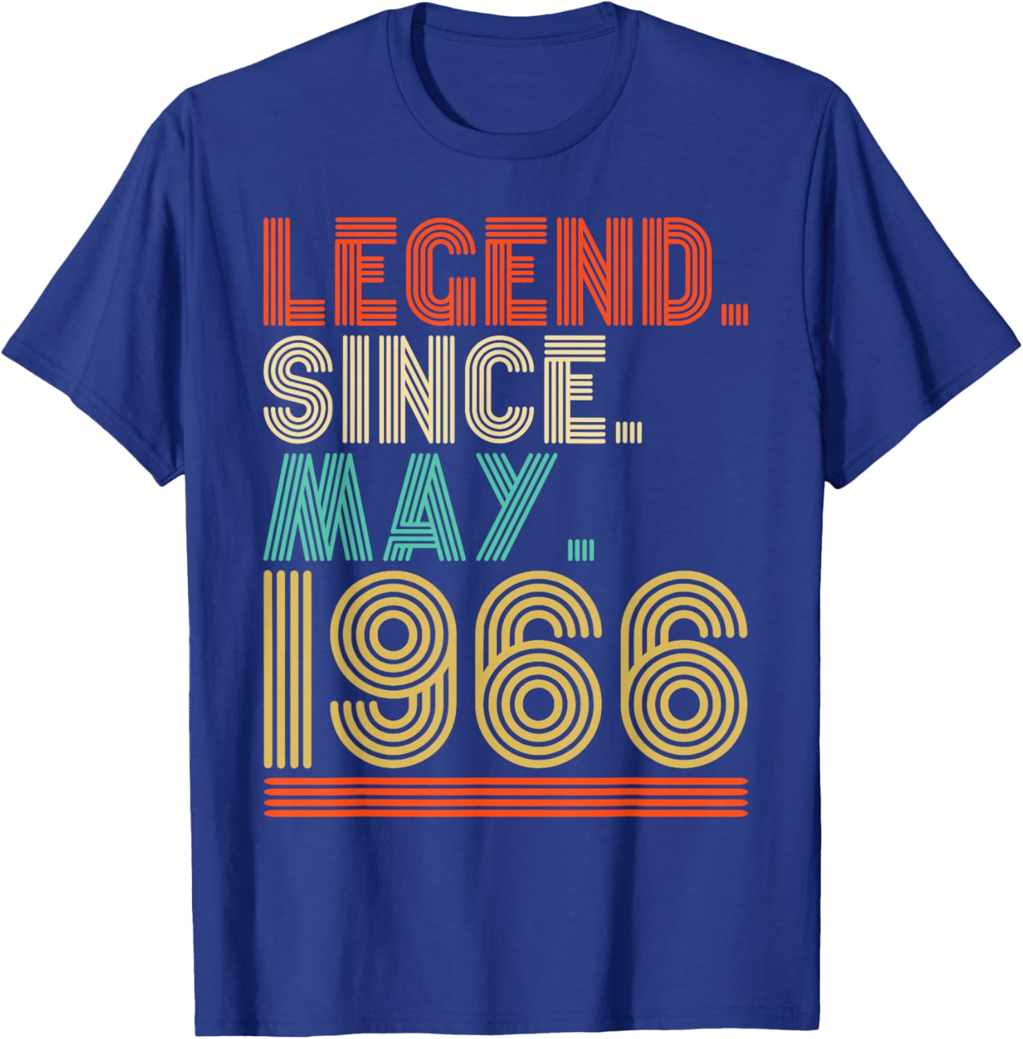 Retro 60 Years Old Legend Since May 1966 60th Birthday T-Shirt - T-Shirt | Royal