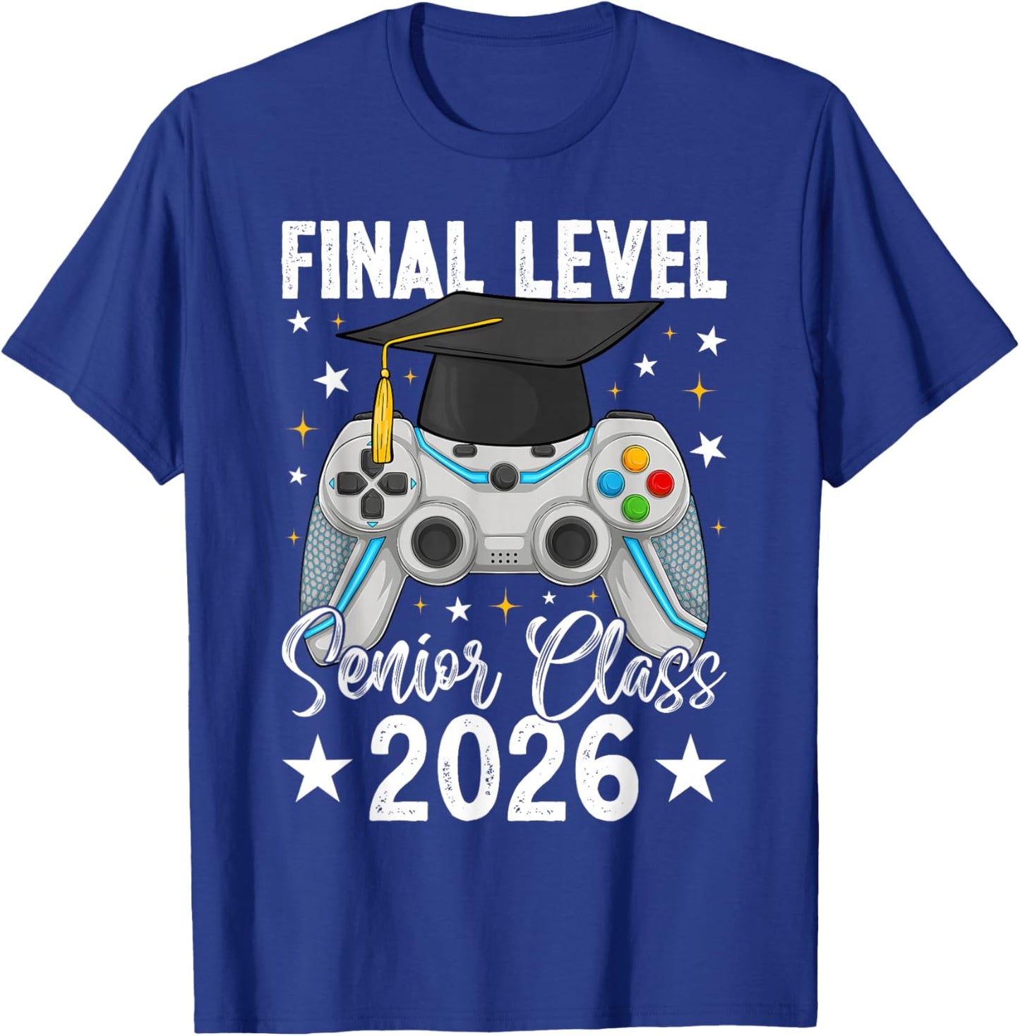 Final Level Senior Class of 2026 Video Gamer Graduation Boys T-Shirt - T-Shirt | Royal
