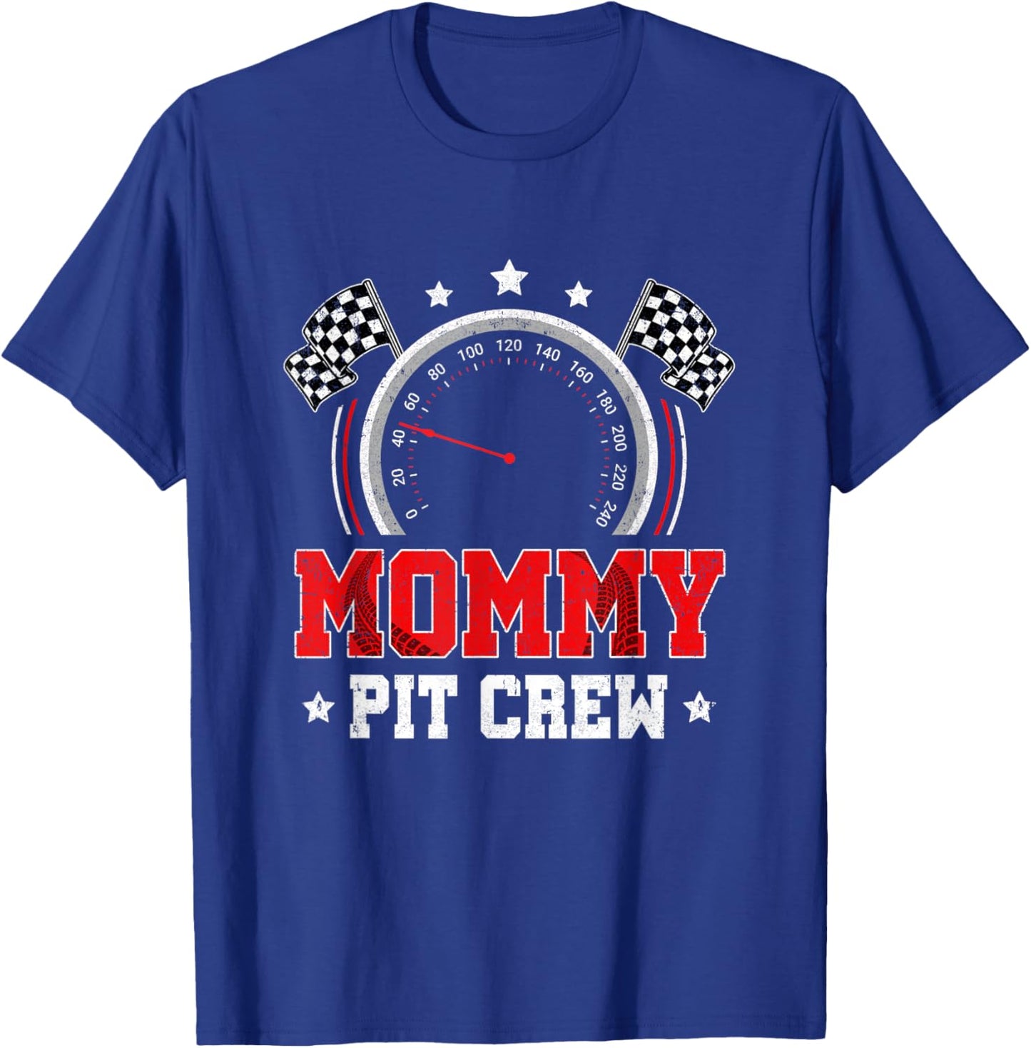 Mommy Pit Crew Race Car Birthday Party Racing Family T-Shirt - T-Shirt | Royal