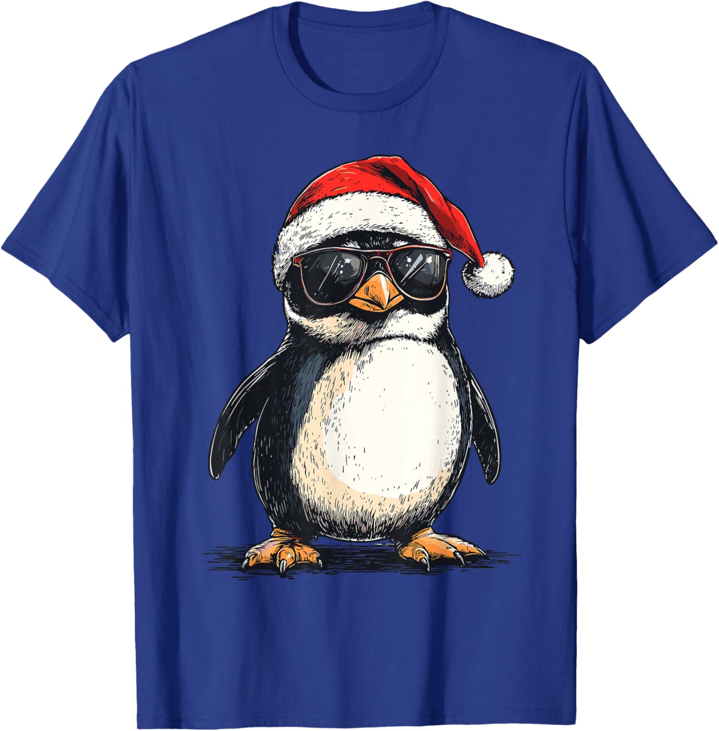 Penguin Santa Hat Funny Penguin Lovers Xmas Christmas Pajama T-Shirt - T-Shirt | Royal