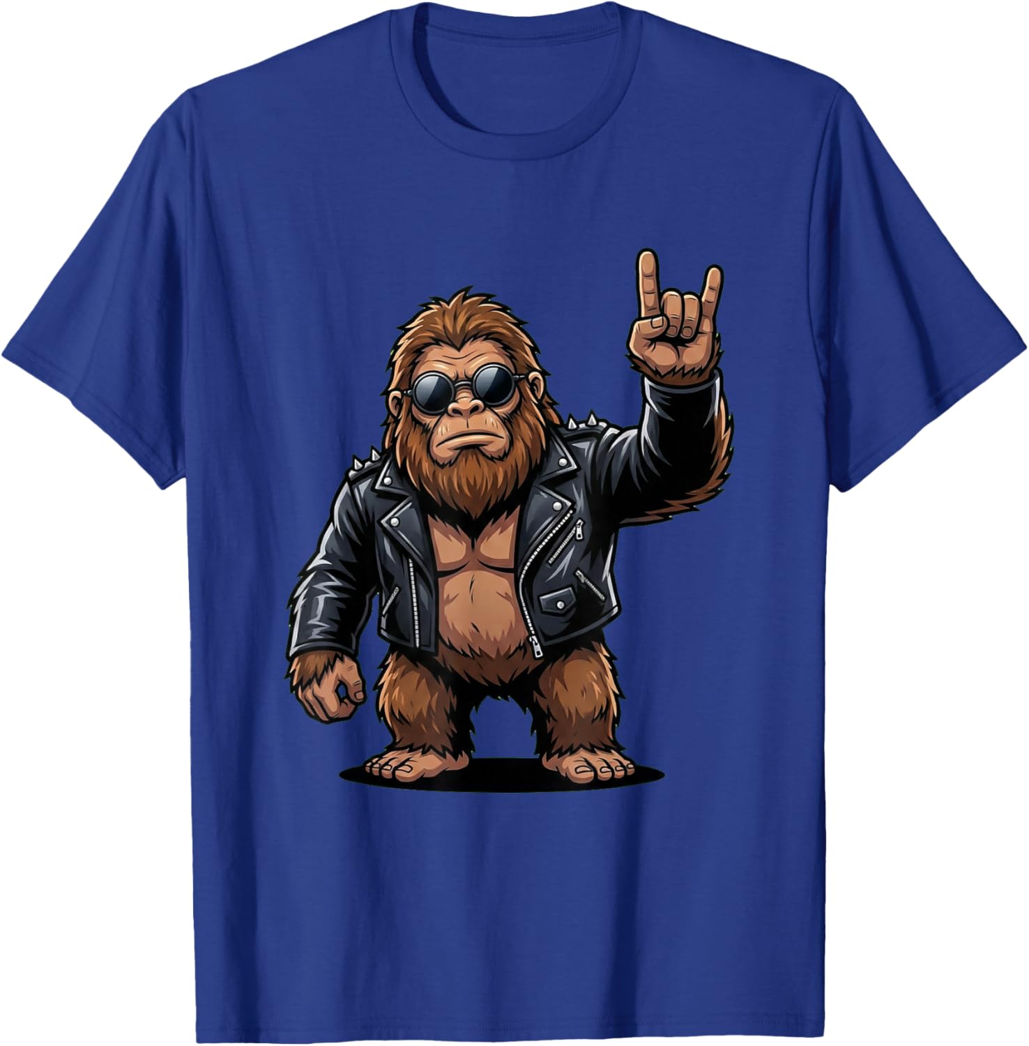 Funny Cool Bigfoot Rock On Music Gift Men Women Kids T-Shirt - T-Shirt | Royal