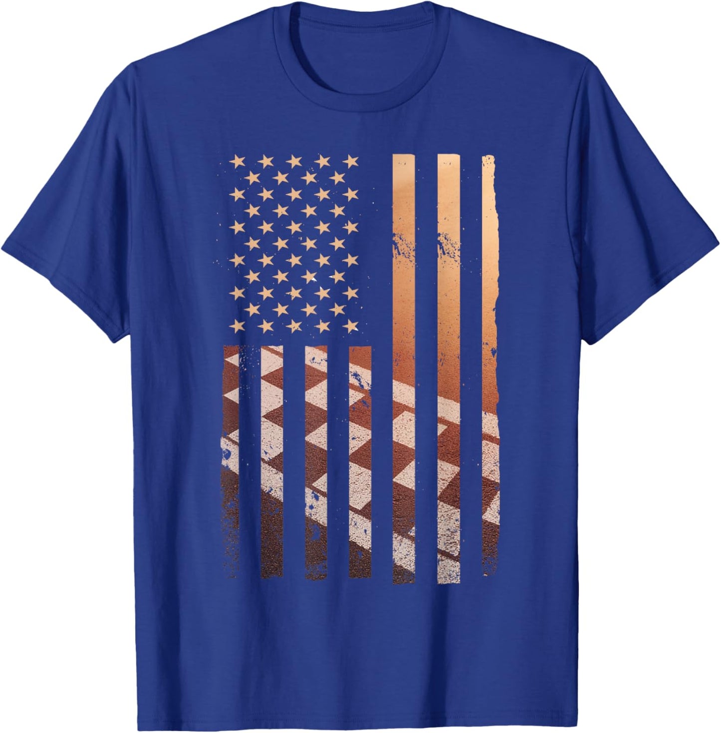 American Flag Racing Race Car USA Family Matching Pit Crew T-Shirt - T-Shirt | Royal