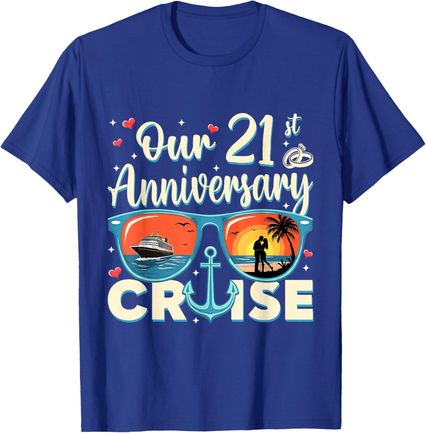Our 21st Wedding Anniversary Cruise Vacation Couple Matching T-Shirt - T-Shirt | Royal