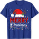 Merry Christmas Lights Red Santa Hat Xmas Family Men Women T-Shirt - T-Shirt | Royal