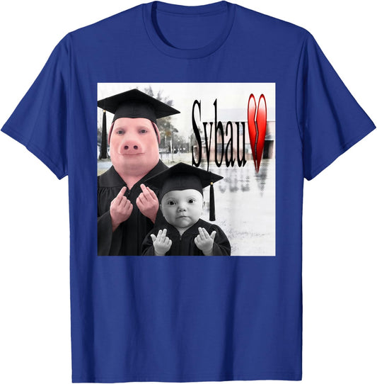Funny John Pork and Niche Ai Baby Graduation SYBAU Meme T-Shirt - T-Shirt | Royal