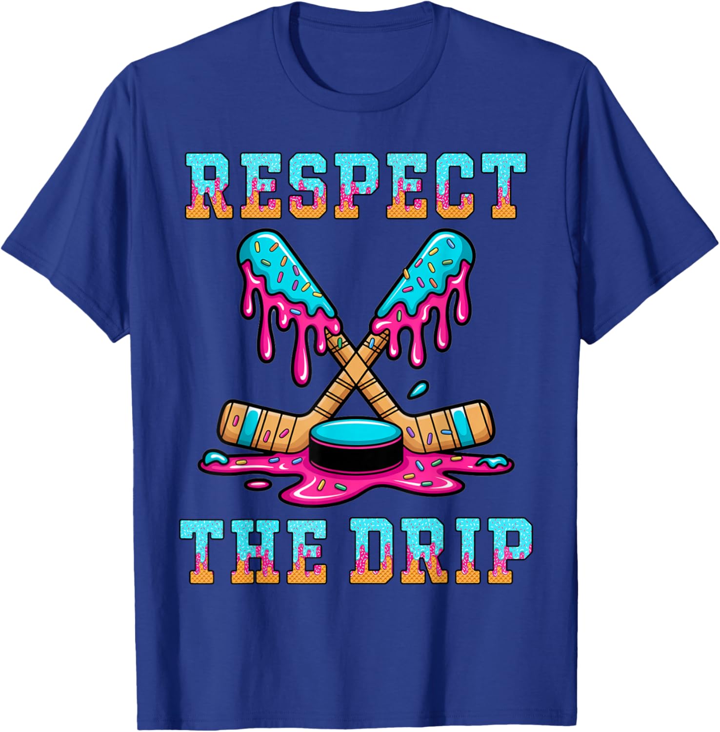 Hockey Shirts for Boys 8-12 Ice Cream Drip Stuff Gifts Kids T-Shirt - T-Shirt | Royal