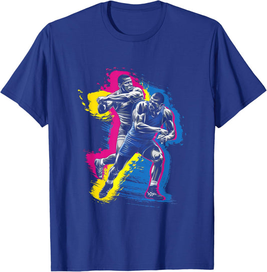 Colorful Wrestling Player Women Kids Wrestling Lover T-Shirt - T-Shirt | Royal