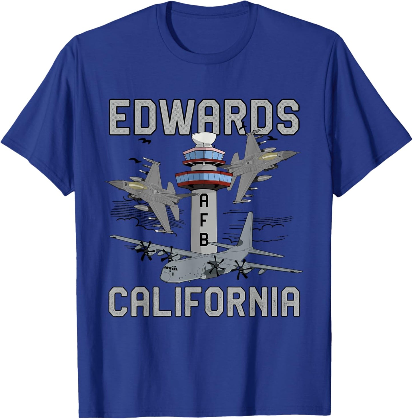 Edwards AFB California Air Force Base Airman Veteran T-Shirt - T-Shirt | Royal