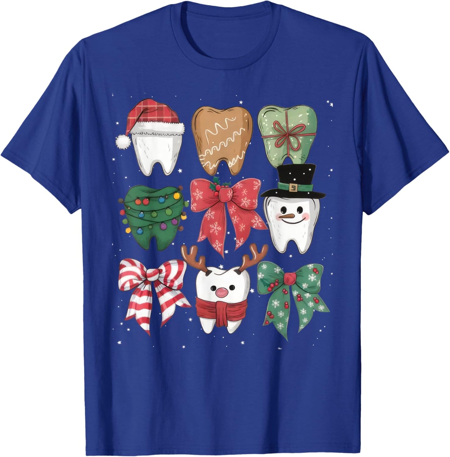 Coquette Bow Dental Christmas Dentist Teeth Dental Hygienist T-Shirt - T-Shirt | Royal