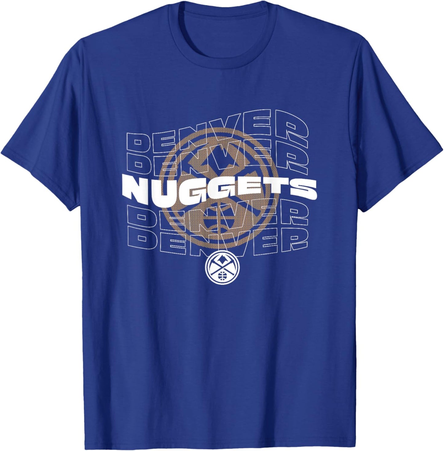 NBA Denver Nuggets Wave Outline Team Logo T-Shirt - T-Shirt | Royal