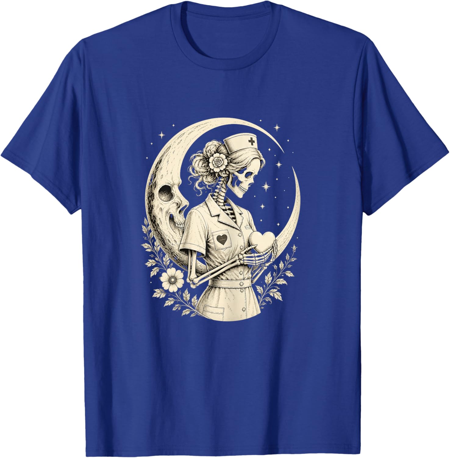 Gothic Skull Nurse Art T-Shirt - T-Shirt | Royal