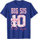 Big Sis of The 10th Birthday Girl Pink Coquette Bow 10 Years T-Shirt - T-Shirt | Royal
