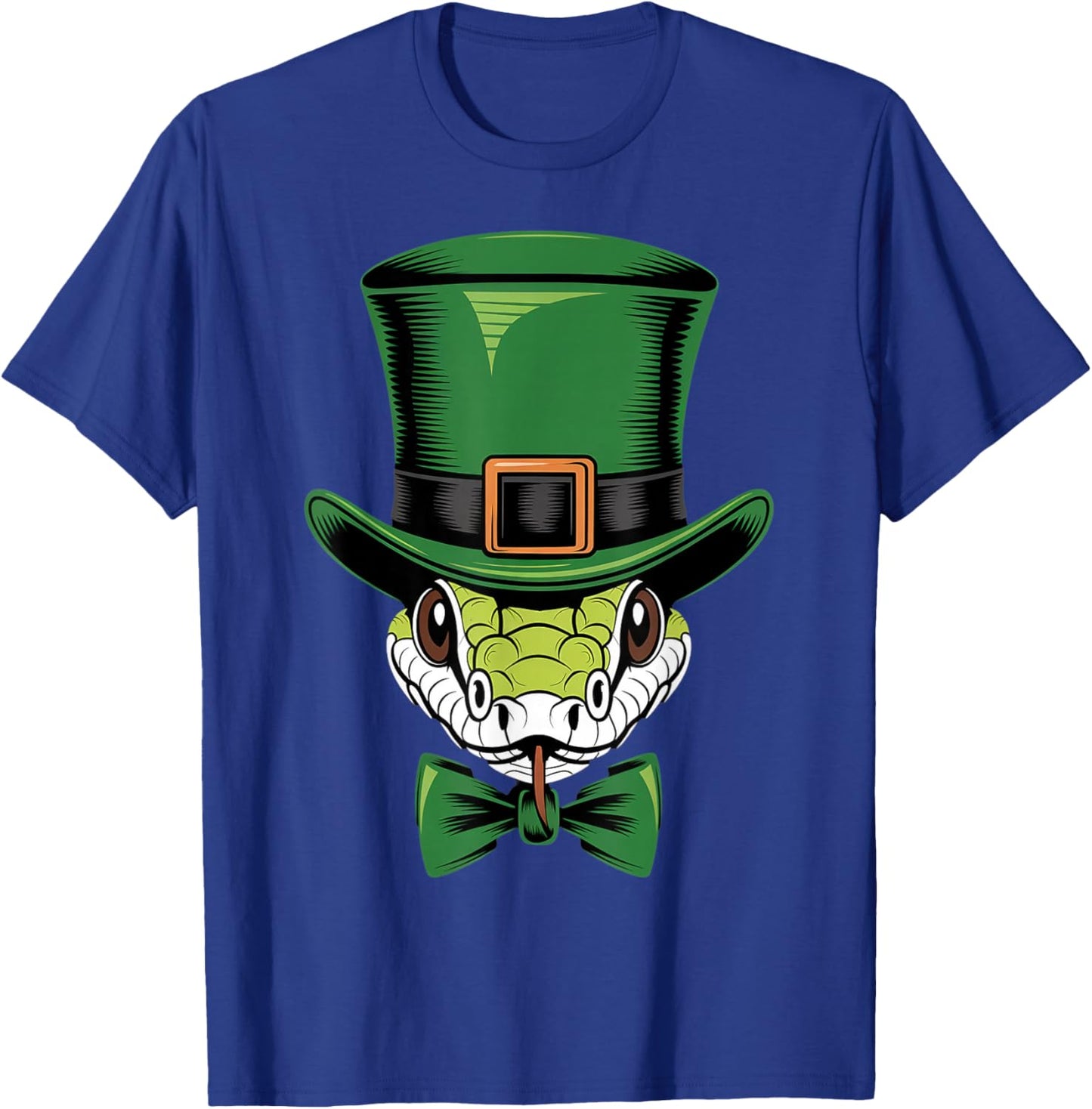 Green Snake shamrock on St Patricks Day Snake T-Shirt - T-Shirt | Royal