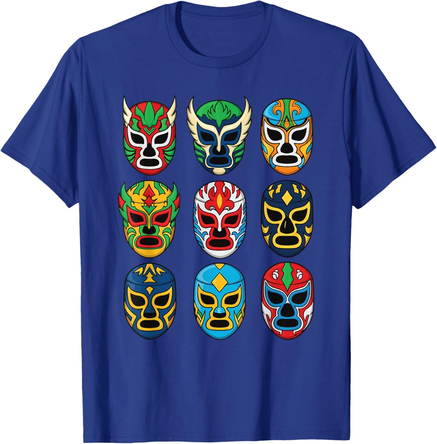 Lucha Libre Mexican Wrestling Masks Luchador T-Shirt - T-Shirt | Royal