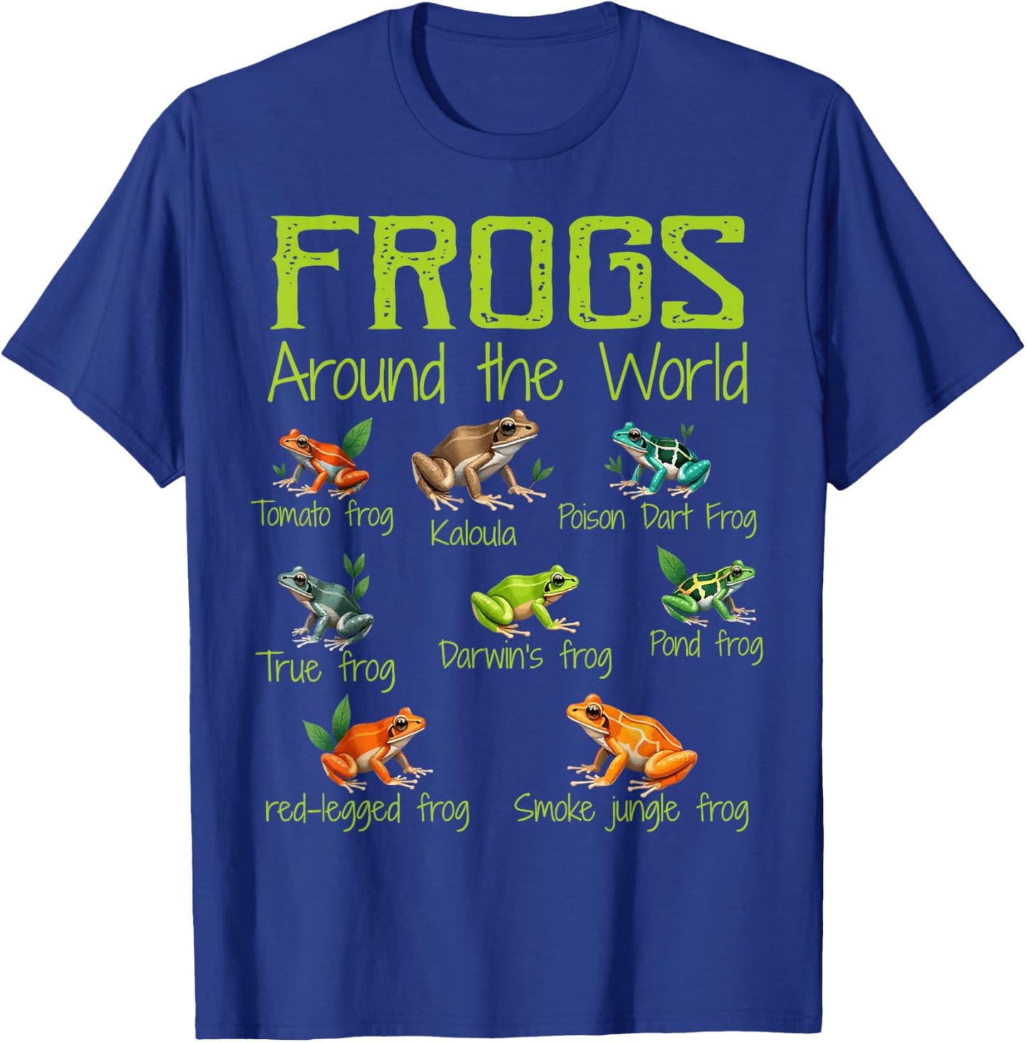 Frogs Around The World - Types Of Frogs T-Shirt - T-Shirt | Royal