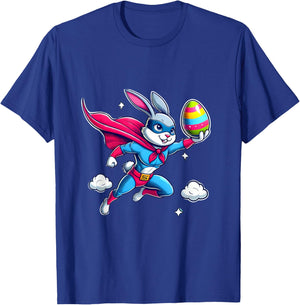Superhero Bunny Easter Egg Hunt Cute Kids T-Shirt - T-Shirt | Royal