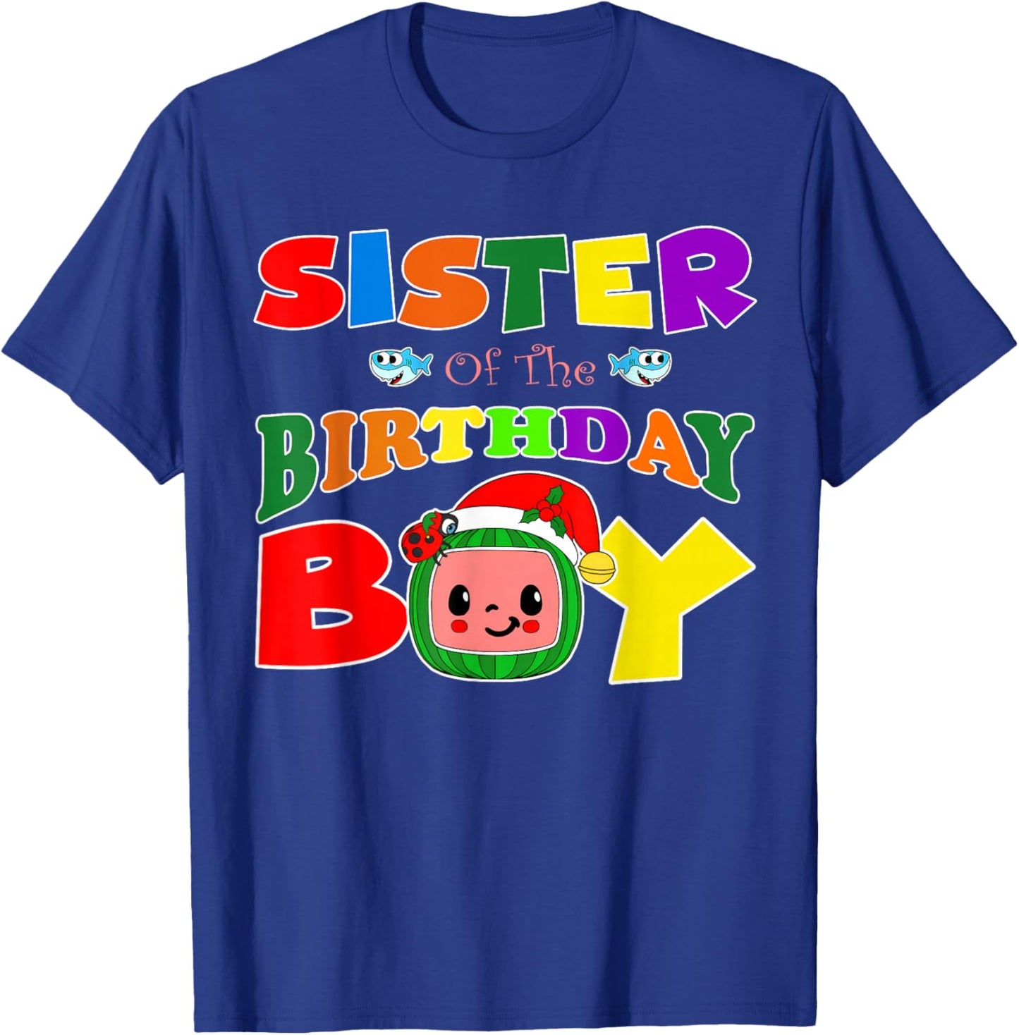 Sister Of The Birthday Boy Funny Melon Family Matching T-Shirt - T-Shirt | Royal