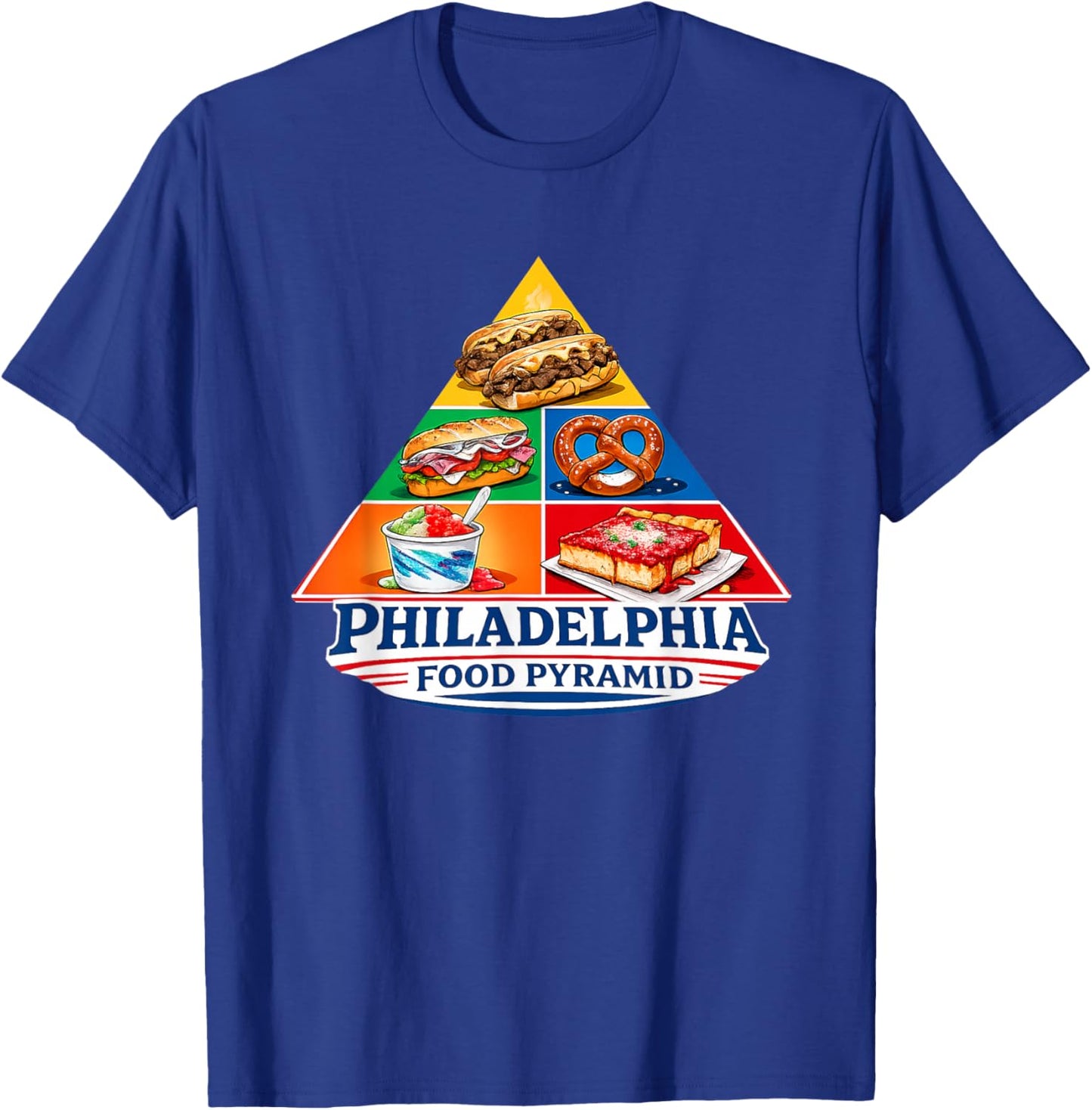 Philly Food Pyramid – Funny Philly Cheesesteak & Hoagie T-Shirt - T-Shirt | Royal