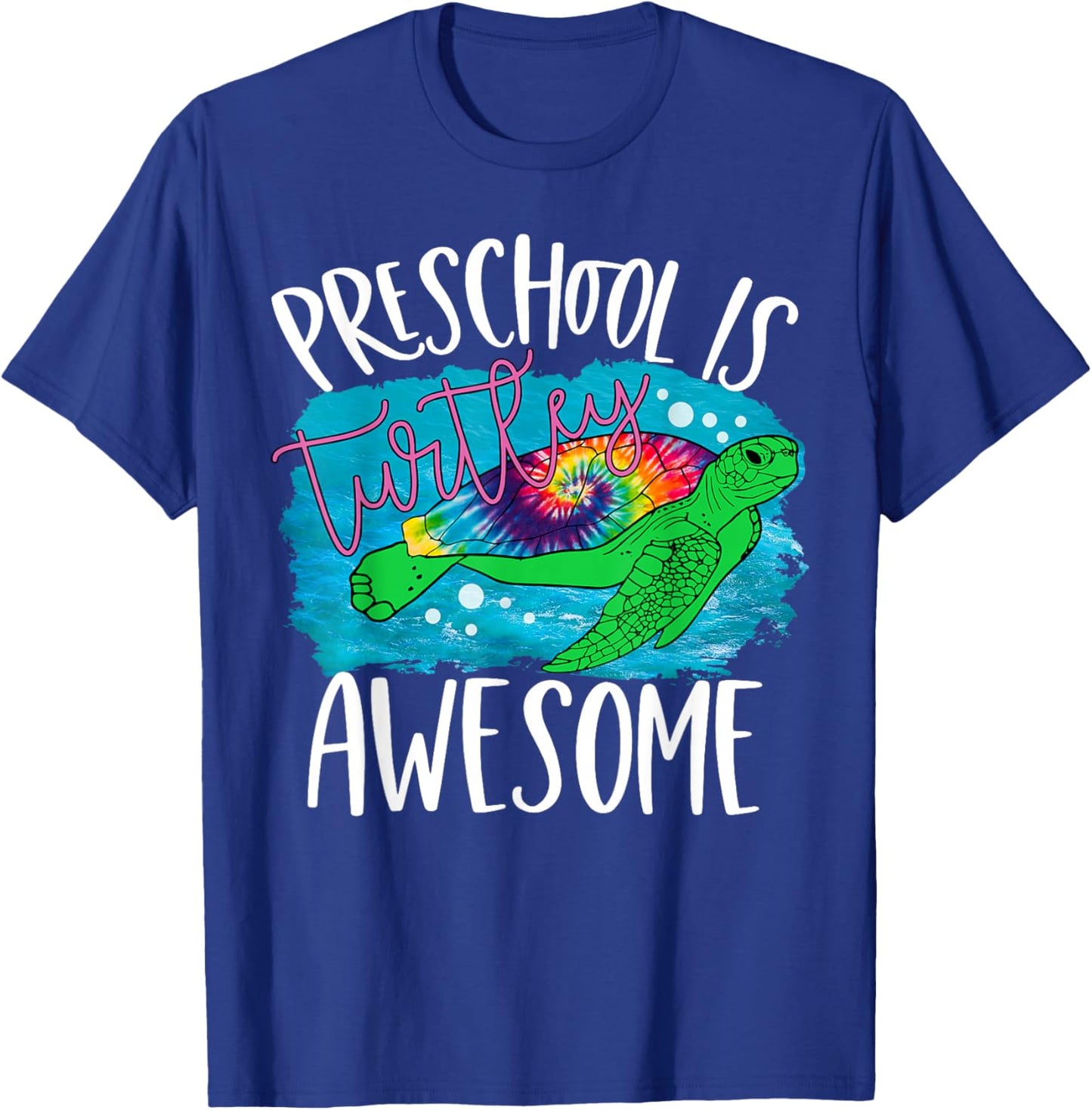 Preschool is Turtley Awesome Teaching Teacher Pre-K Turtle T-Shirt - T-Shirt | Royal