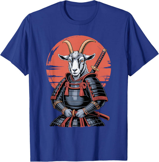 Samurai Goat Katana Sword Goats T-Shirt - T-Shirt | Royal