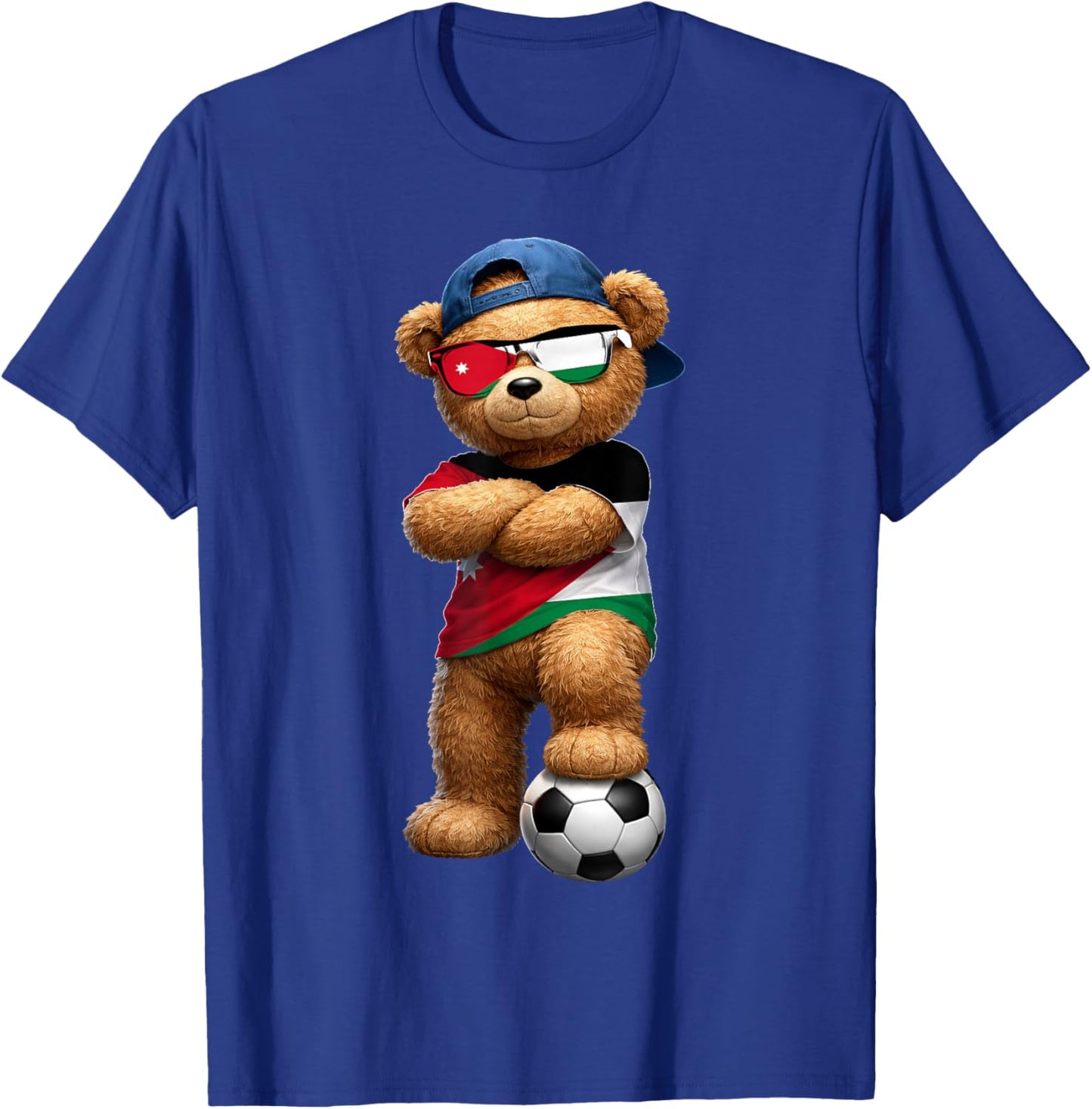 Jordanian Flag Teddy Player Sports Outfit for Jordan T-Shirt - T-Shirt | Royal