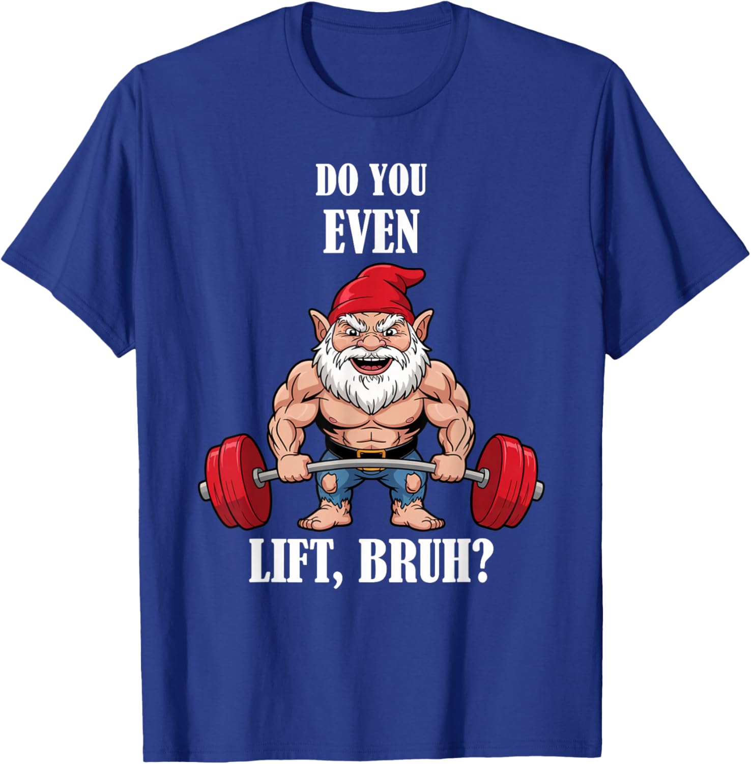 Weightlifting Gnome Shirt Bodybuilding Gym Gnome T-Shirt - T-Shirt | Royal