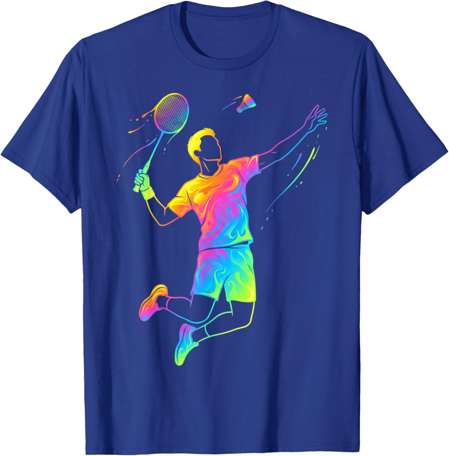 Badminton Player Man Child and Boy T-Shirt - T-Shirt | Royal