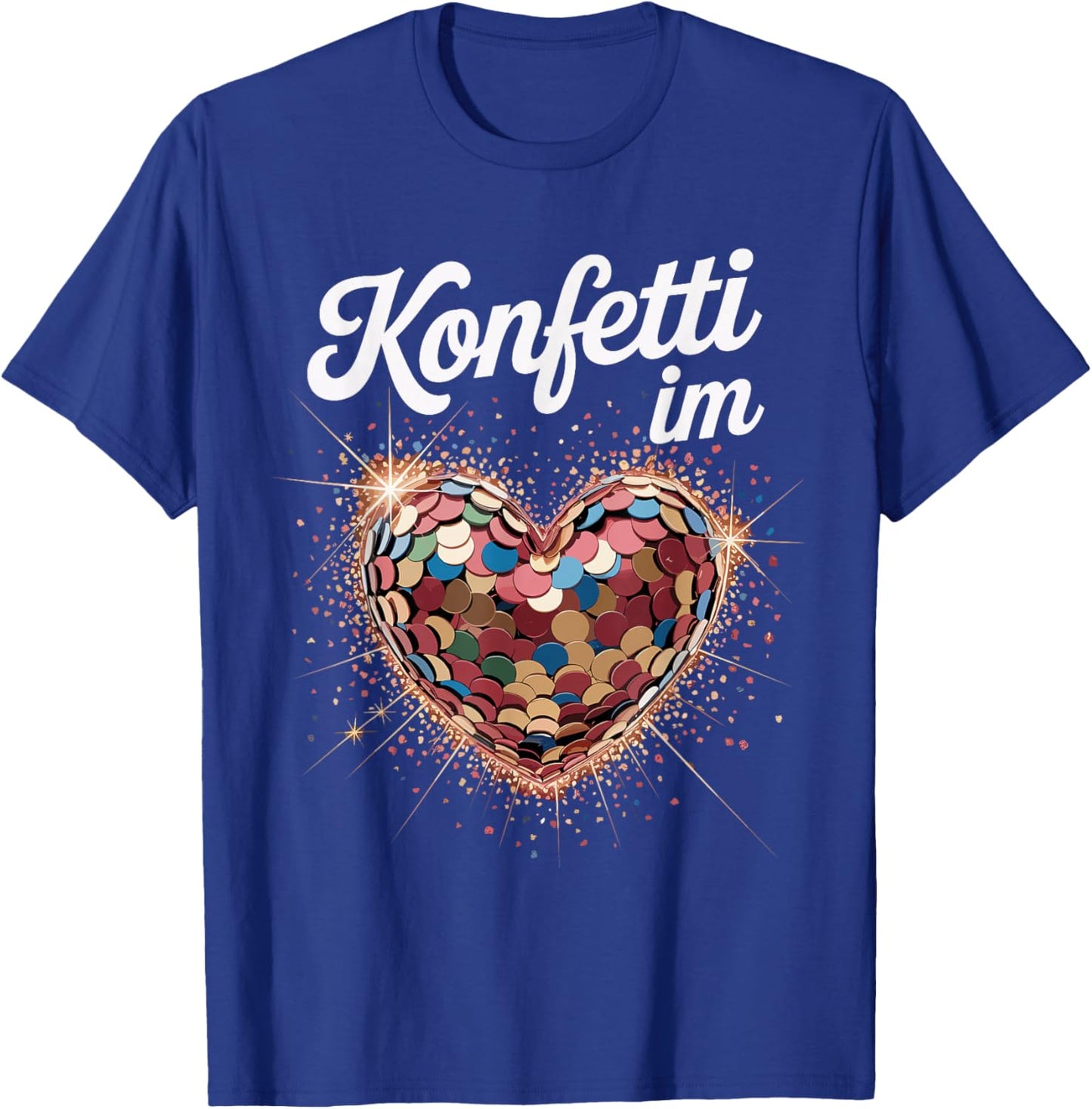 Confetti in the Heart Carnival Costume Women's Fancy Dress Outfit T-Shirt - T-Shirt | Royal