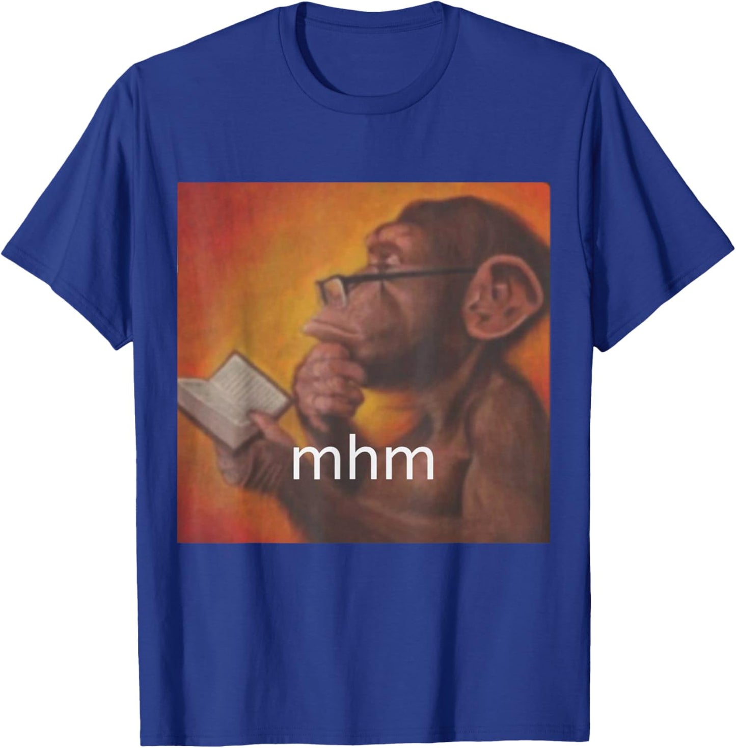 Thinking Monkey Meme Trending Funny Men Woman Kids T-Shirt - T-Shirt | Royal