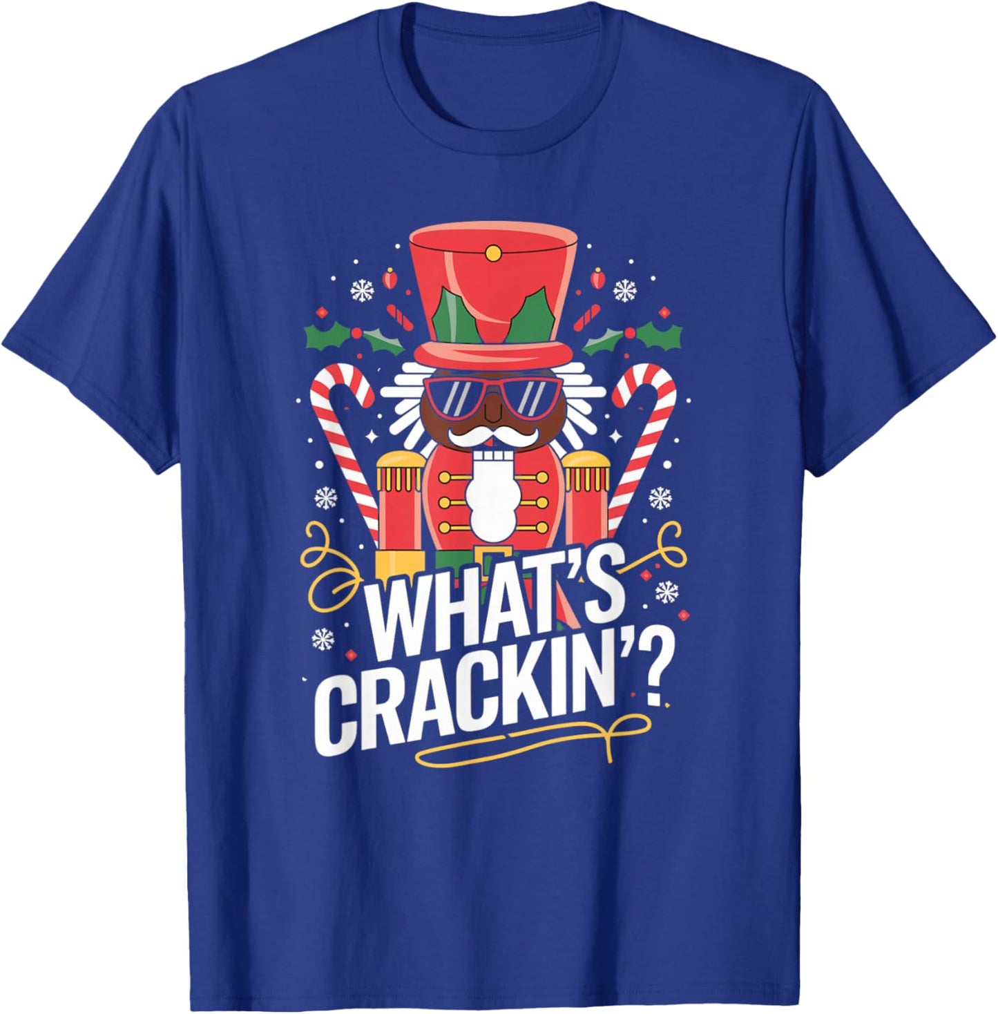 Funny Christmas African American Nutcracker Men Women Kids T-Shirt - T-Shirt | Royal