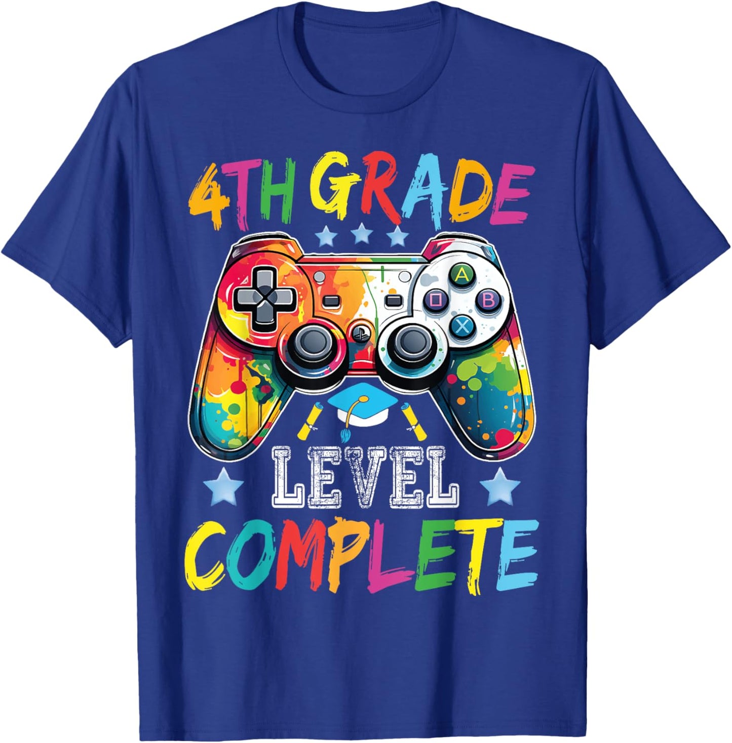 4th Grade Level Complete Shirt Graduation Last Day Of School T-Shirt - T-Shirt | Royal