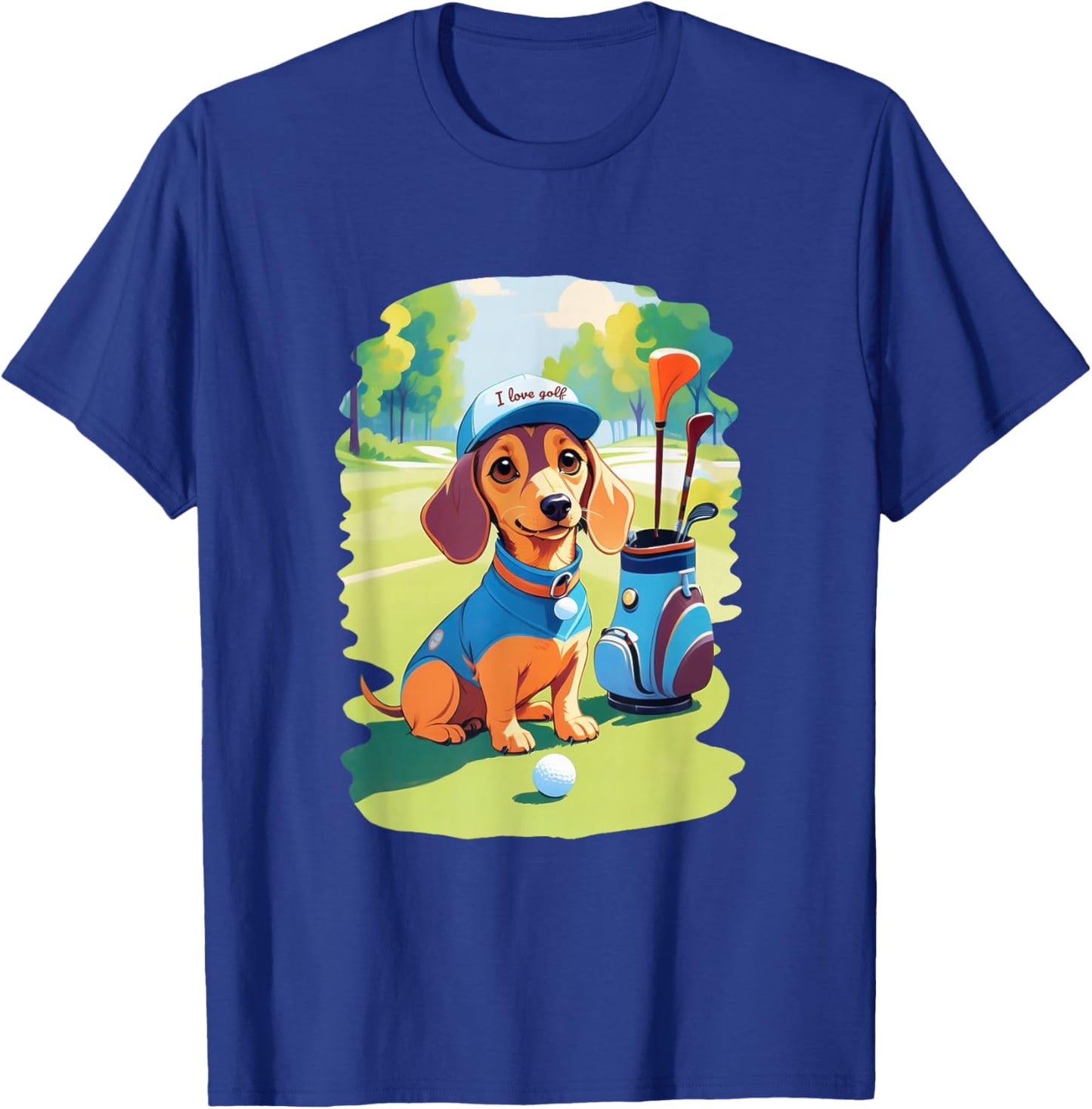 Golf Fans Dachshund Golfing Dog Owners T-Shirt - T-Shirt | Royal