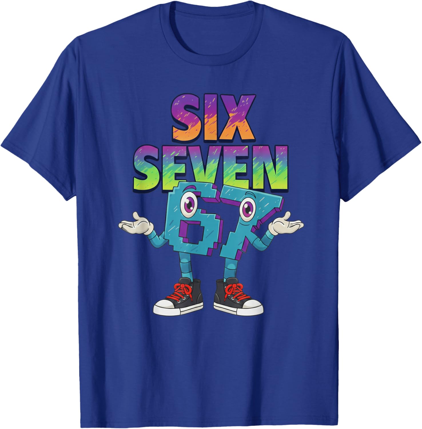 Six Seven Meme 67 T-Shirt - T-Shirt | Royal