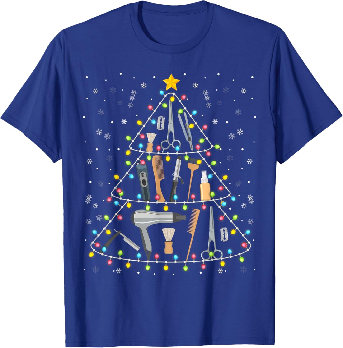 Hairdresser Tools Christmas Tree Funny Salon Gifts T-Shirt - T-Shirt | Royal