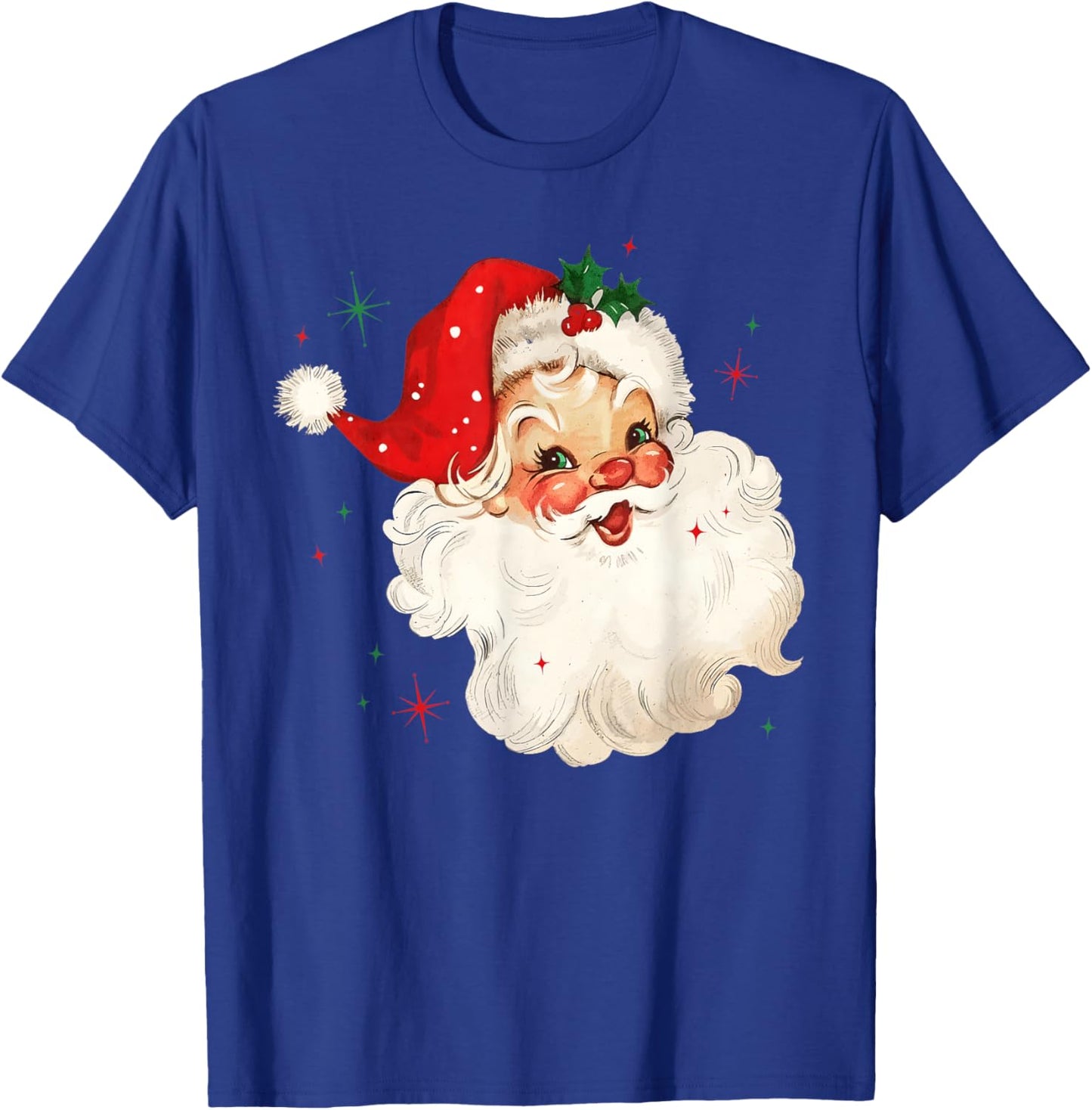 Retro Vintage Santa Claus Merry Christmas Holiday Season T-Shirt - T-Shirt | Royal