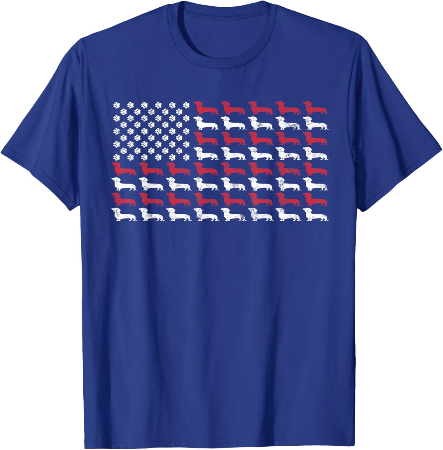 American Flag Dachshund Patriotic Dog Men Women 4th of July T-Shirt - T-Shirt | Royal