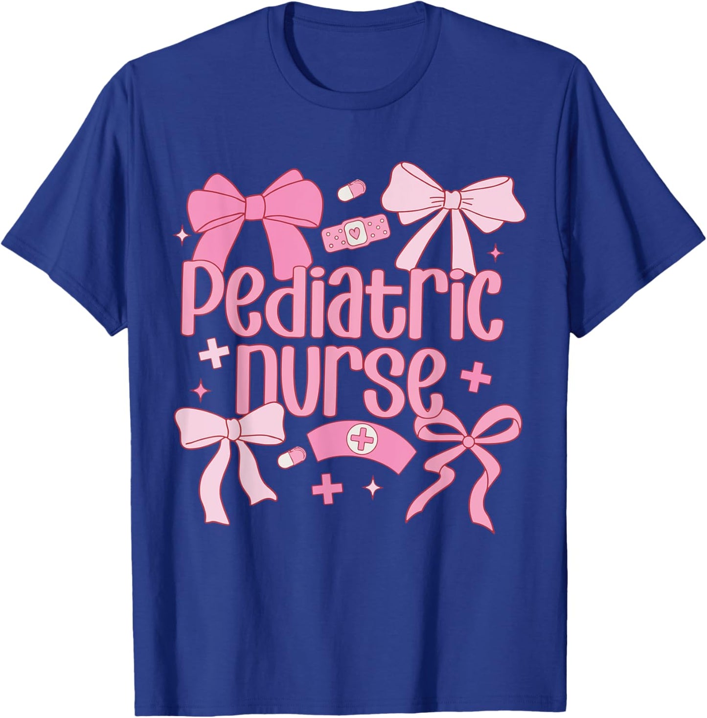 Cute Pink Coquette Bow Pediatric Nurse T-Shirt - T-Shirt | Royal