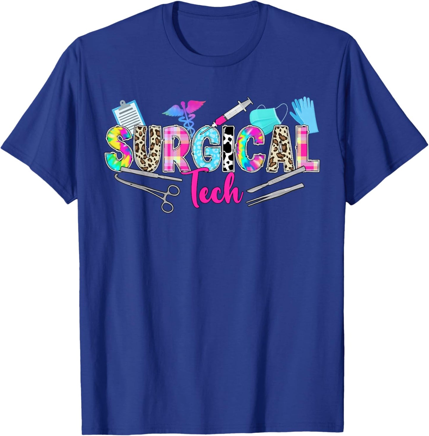 Surgical Tech Surgical Technologist Leopard T-Shirt - T-Shirt | Royal